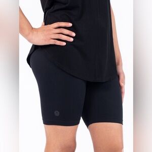 SweetLegs Plus Black Biker Shorts 2X High Rise Stretch